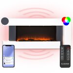Klarstein cheminee electrique effet flamme, chemine electrique decorative chauffante de 2000w, tlcommande ...