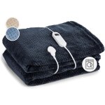 Klarstein couverture chauffante 2 places lectrique xxl 200x180 cm 2 personnes plaid chauffant et lavable ...