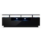 Blumfeldt - klarstein meuble tv bois avec led, meuble tele de 150 cm, design moderne avec led multicolores, ...