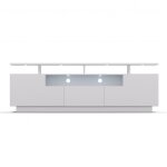 Blumfeldt - klarstein meuble tv bois avec led, meuble tele de 150 cm, design moderne avec led multicolores, ...