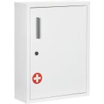 Kleankin - armoire � pharmacie 2 �tag�res 3 niv. verrouillables dim. 40l x 15l x 53h cm 2 cl�s logo croix ...