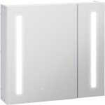 Kleankin - armoire de toilette miroir lumineux led 2 portes 3 niv. blanc