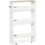 Kleankin - meuble bas colonne rangement salle de bain à roulettes 3 niveaux dim. 48l x 15l x 80h cm mdf ... Kleankin - meuble bas colonne rangement salle de bain à roulettes 3 niveaux dim. 48l x 15l x 80h cm mdf ...