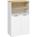 Kleankin - meuble bas salle de bain - 2 portes, tagre, 2 niches - dim. 60l x 30l x 102h cm - blanc ...
