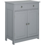 Kleankin - meuble bas de salle de bain sur pied 2 portes avec étagère réglable 2 tiroirs poignées boutons ... Kleankin - meuble bas de salle de bain sur pied 2 portes avec étagère réglable 2 tiroirs poignées boutons ...