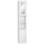 Kleankin - meuble colonne de salle de bain 2 portes avec �tag�res r�glables 2 niches miroir panneaux ...