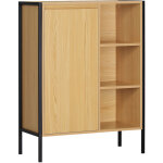 Kleankin - meuble salle de bain - porte, �tag�re, 3 niches - dim. 60l x 28l x 80h cm - ch�ssis acier ...