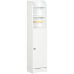 Kleankin - meuble wc armoire toilette - porte, 2 �tag�res, niche, support papier - dim. 23l x 18l x 100h ...