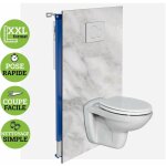 Panneau coffrage wc suspendu , l120l1200. 4 cm, effet marbre gris, versilia by sanizo