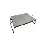 Poele a' griller koem avec cadre 40x60 cm en pierre ollaire naturelle avec poigne'es et pieds de support ...