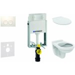 Kombifix - set d'installation pr - murale, cuvette alpha avec abattant, plaque de dclenchement delta21, ...