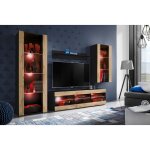 Komodee ensemble de meubles tivoli medio, noir / wotan, largeur 245cm x hauteur 159cm x profondeur 35cm, ... Komodee ensemble de meubles tivoli medio, noir / wotan, largeur 245cm x hauteur 159cm x profondeur 35cm, ...