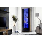 Komodee - vitrine armoire alessandria, wotan / noir, largeur 60 cm x hauteur 192 cm x profondeur 42 cm, ... Komodee - vitrine armoire alessandria, wotan / noir, largeur 60 cm x hauteur 192 cm x profondeur 42 cm, ...