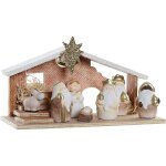 Crche de noel en bois avec lumire led , scne de la nativit avec tous ses personnages, 29, 5x11, 5x16, ...