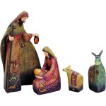 Santons de nol, figurines de crche , 4 pices de 6  22 cm.