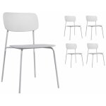 Kosmi - lot de 4 chaises blanches au design minimaliste en m�tal et r�sine
