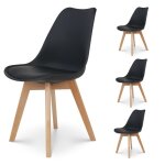 Kosmi - lot de 4 chaises noires style scandinave modèle victoire - coque en résine noire rembourrée et ... Kosmi - lot de 4 chaises noires style scandinave modèle victoire - coque en résine noire rembourrée et ...