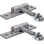 Lot de 2 anches de portail avec t�le � visser et t�tons de lubrification r�glables - diam�tre : 16 mm ...