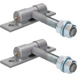 Lot de 2 anches de portail avec t�le � visser et t�tons de lubrification r�glables - diam�tre de 20 mm ...