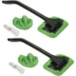 Kotarbau lot de 2 brosses de nettoyage pour vitres de voiture - vert - rectangulaire avec housse en microfibre ...