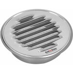 Grille d'aration - ronde - en acier inoxydable - 100 mm - avec bride de vissage - protge contre les ...