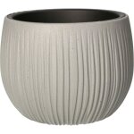 Kotarbau pot de fleurs 145x110 mm imitation b�ton avec motif de vague + pot int�rieur style moderne