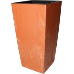 Pot de fleurs 170x170x325 mm imitation bton terre cuite + insert dcoratif - kotarbau