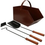 Kotarbau serviteur de chemine 4 pices avec tisonnier, balai, pelle, seau  cendres