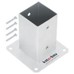Support poteau a visser 80 x 80 mm carr manchon de sol support de poteau ancre de poteau en acier galvanis ...
