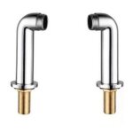 Paire de colonnettes chrom h107 pour baignoire mle / mle 15 x 21 / 20 x 27 mm