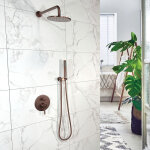 Kroos � - kit douche encastrable moderne jet de pluie or rose bross� - corbeau