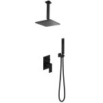 Kroos � - colonne de douche encastrable, pommeau pluie plafond noir - sirius