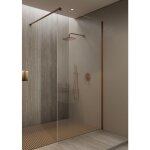 Paroi de douche fixe or rose bross� 100 cm - lixa