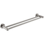 Kroos  - porte serviettes mural double barre nickel bross - corbeau