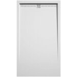 Kroos  - receveur de douche blanc, finition lisse stone cach, grille de couleur - 100 x 70 cm
