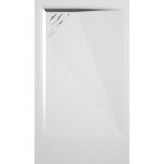 Kroos  - receveur de douche blanc, finition lisse stone mio, grille de couleur - 150 x 90 cm
