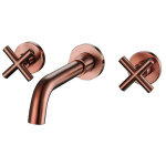 Robinet m�langeur lavabo mural or rose bross� - corbeau