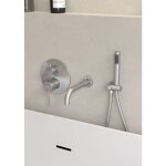 Robinet mitigeur de baignoire � encastrer nickel bross� - corbeau