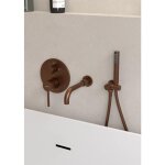 Robinet mitigeur de baignoire � encastrer or rose bross� - corbeau