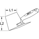 Truelle d'angle intrieur - lame flexible inox - manche bi - composant - 100x125mm