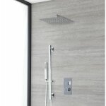 Hudson reed - kubix - mitigeur de douche thermostatique moderne  double fonctions avec pommeau mural ...