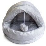 Panier pour chat avec coussin lavable niche avec balle grotte cabane rembourre douillet kz garden