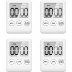 Kzq lot de 4 minuteurs de cuisine - minuterie numérique avec aimant - compte à rebours pour la cuisine, ... Kzq lot de 4 minuteurs de cuisine - minuterie numérique avec aimant - compte à rebours pour la cuisine, ...