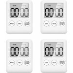 Kzq lot de 4 minuteurs de cuisine - minuterie num�rique avec aimant - compte � rebours pour la cuisine, ...
