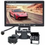 Kzq - cam�ra de recul voiture avec 7 pouces �cran lcd moniteur 18 led ir vision nocturne, pour camping ...