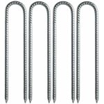 Lablanc - 30 cm - piquets d'armature en acier galvanis - piquets d'ancrage en u - piquets d'ancrage ...