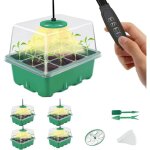 5 pices mini serre pour plantes kit, bac  semis, kit de culture serre avec led luminosit rglable, ...