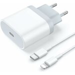 Lablanc - chargeur usb c rapide 20w - avec cble de donnes 1m, prise adaptateur secteur - charge rapide ...