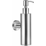 Distributeur de savon mural en acier inoxydable 304 200 ml chrome distributeur de savon mural, rond - ...