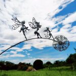 Fate dandelions garden art sculpture danse ensemble d�corations de jardin en acier inoxydable jardin ...